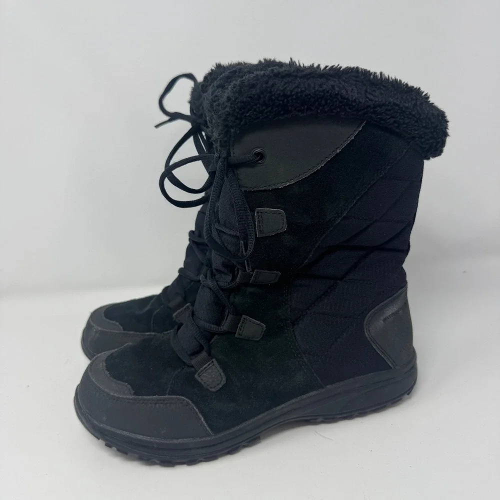 Columbia Minx Mid II Omni-Heat Black Waterproof Winter Boots Womens 8.5 YL5206